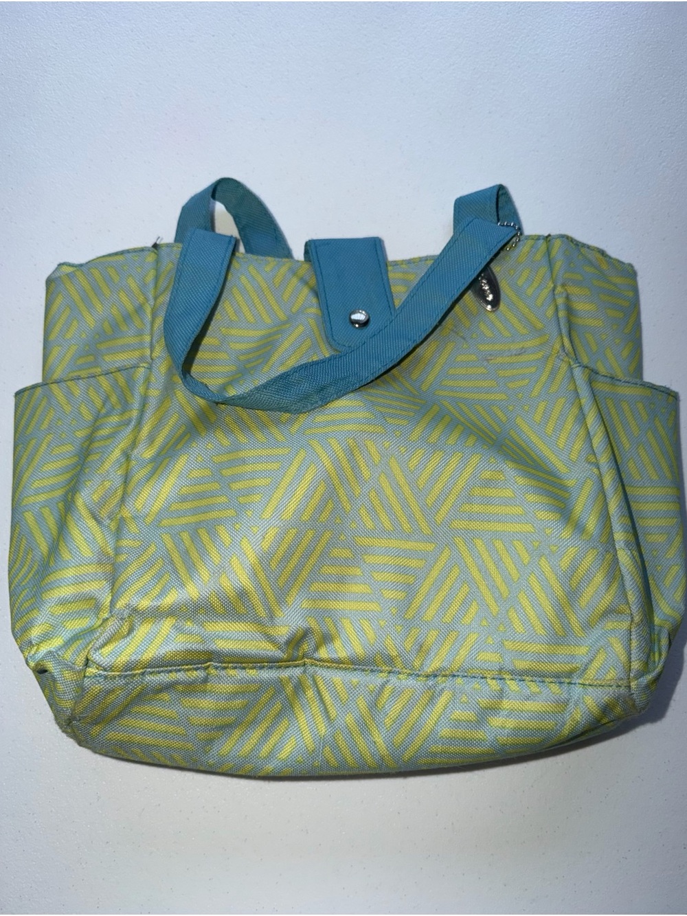 Light Green & Aqua Geometric lunch Bag